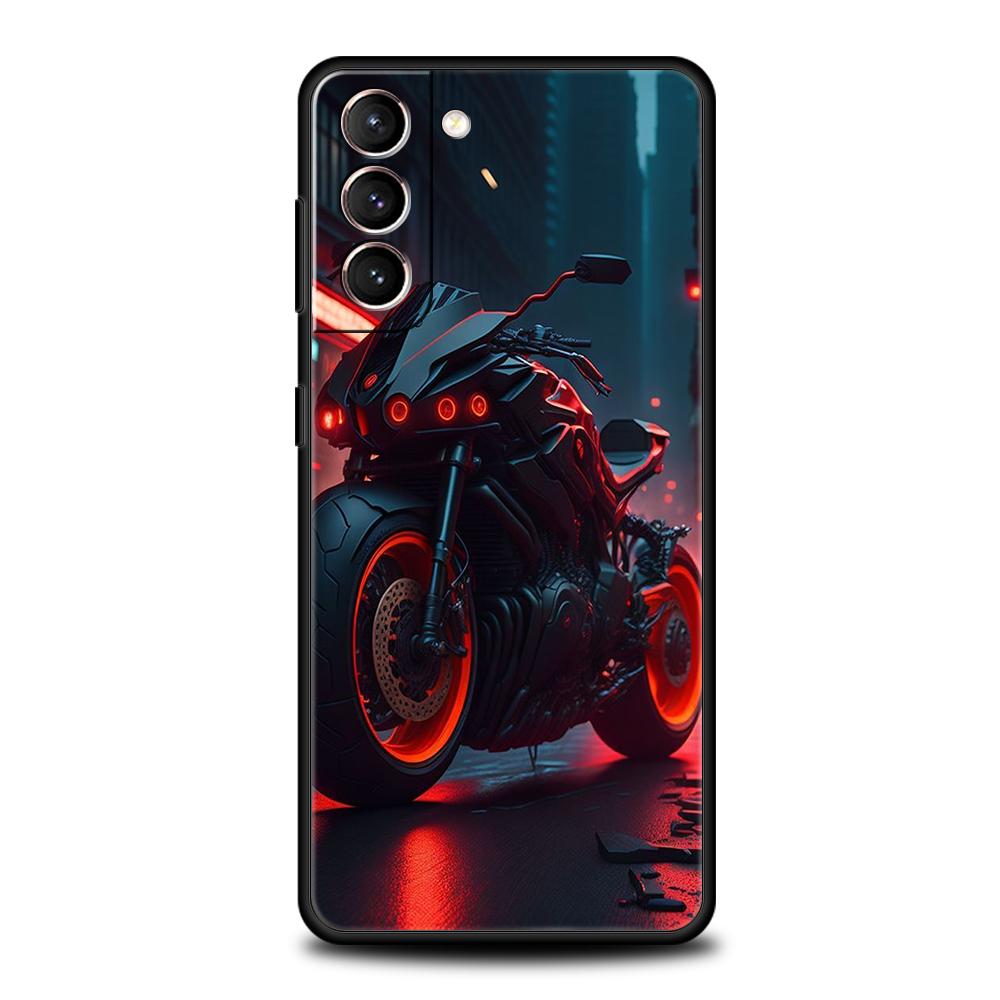 Motorcycle Case for Samsung Galaxy S24 S23 S22 S20 S21 FE Ultra S24 S23 S10 S10E S9 S8 Plus 5G Silicone Phone Cover Capas Fundas
