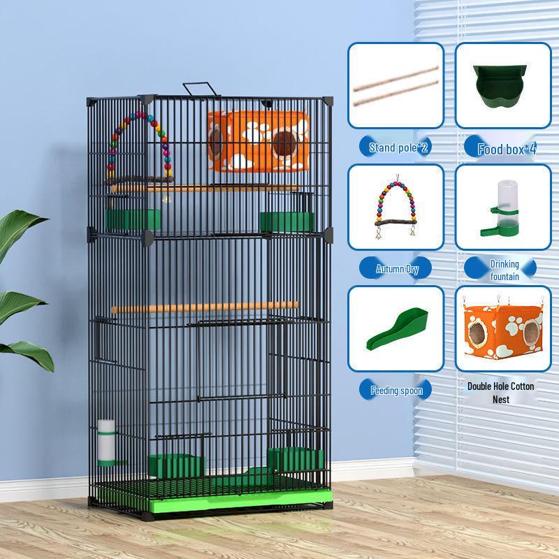 

Посилена велика клітка для великих птахів, таких як какатіли та піони, з гніздовою коробкою 90cm H, 42x31cm, no wheels, Package 3 білий