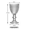 Vintage Embossed Striped Red Wine Goblet Set