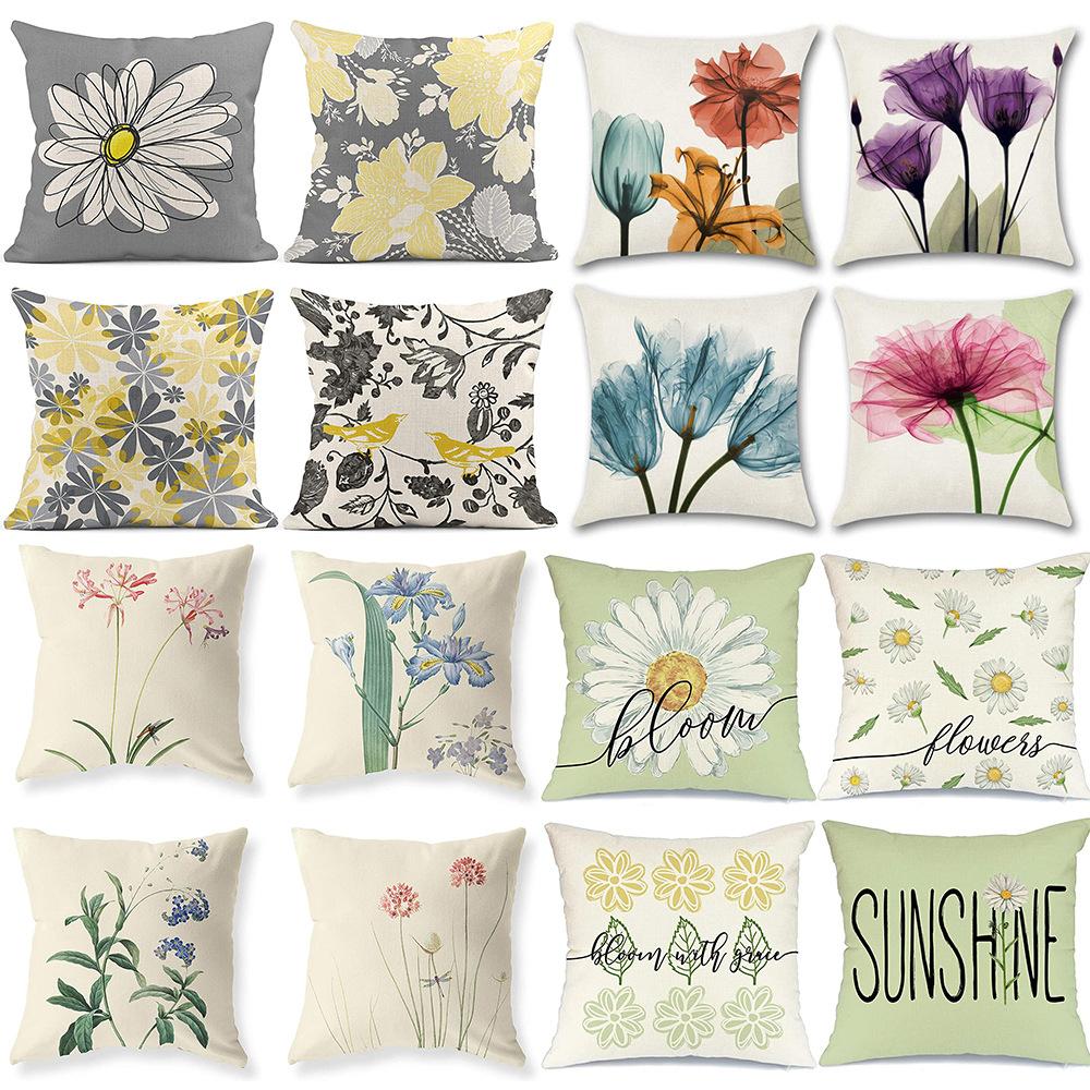 Daisy Sunflower Pillow Case Spring and Summer Home Decoration Pillow Case Pillow Case Cushion Case
