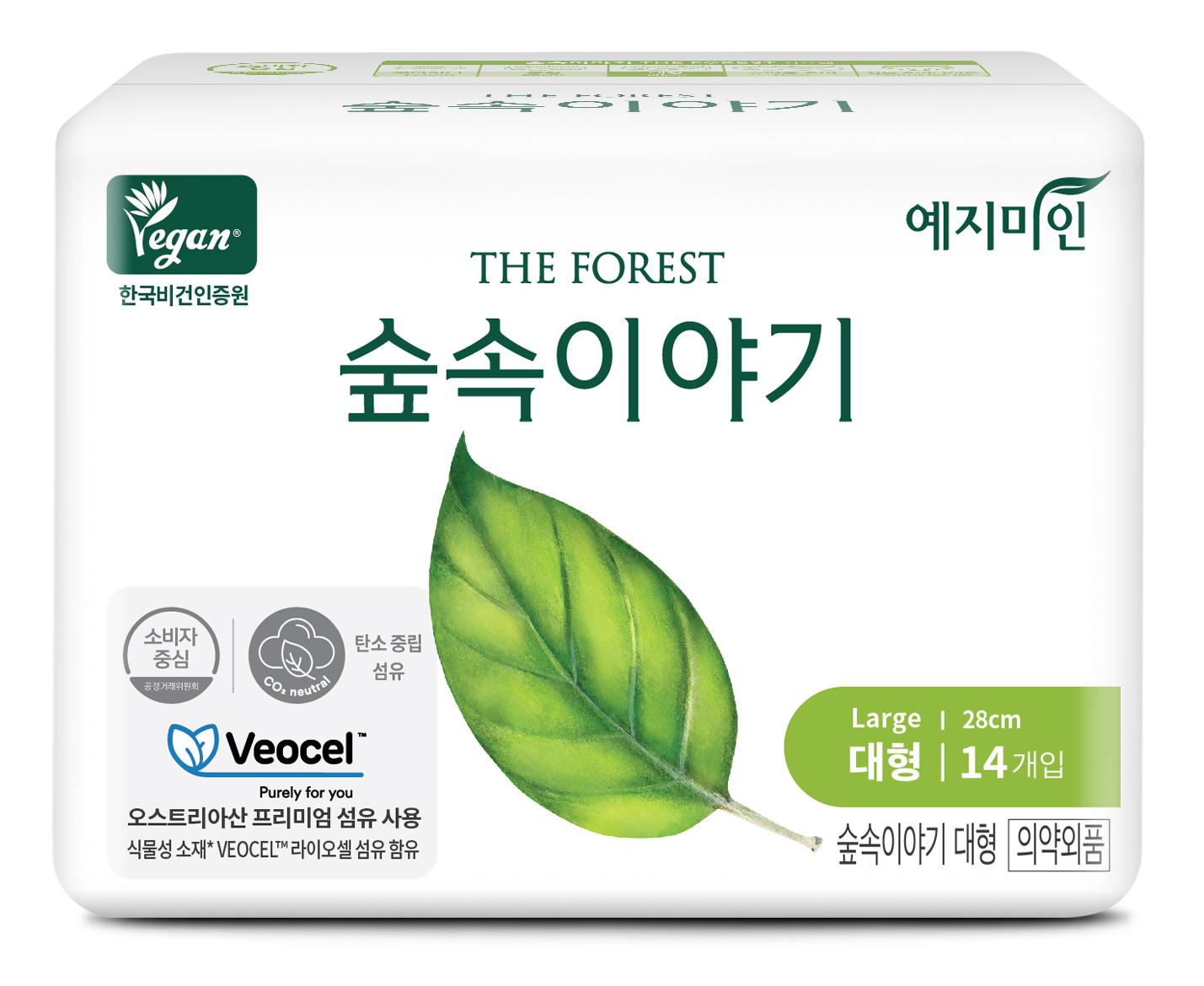 

Yejimiin Forest Story Veocell Веганские гигиенические салфетки 2 типа (Выберите 1) (Средний размер 16P/Большой размер 14P) Large 14P