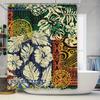 Stylish Vintage Floral Shower Curtain with Colorful Geometric Patterns Perfect for Bathrooms