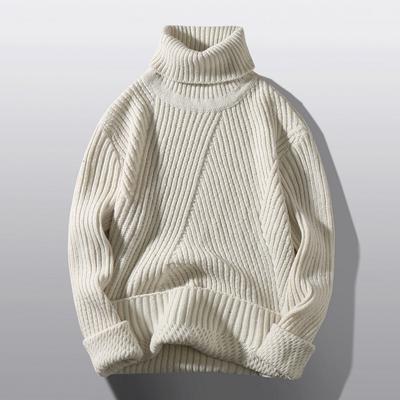 Men's Casual High Neck Knitted Bottom Shirt Fashion Men's Knitwear Men's Pullover