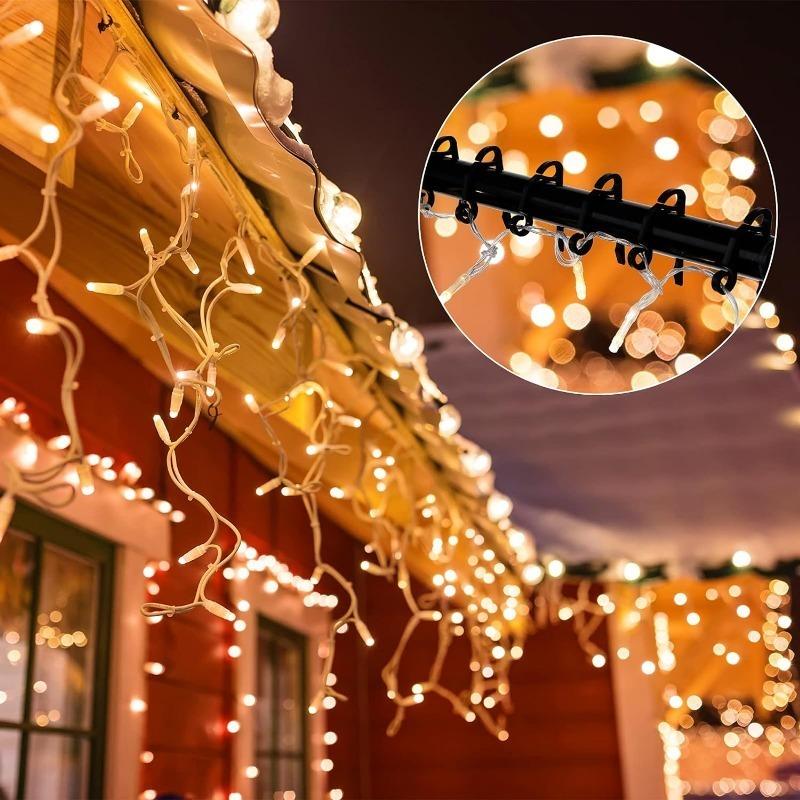 20-100pcs Plastic S-shaped Hook Gutter Heavy Duty Clip Hanging Hook For Xmas Wedding Outdoor Securing Lights String Light Hook