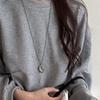 Fashion Silver Color Comb Pendant Necklace for Women Punk Adjustable Long Sweater Chain Necklace Hanging Neck Jewelry Accessorie