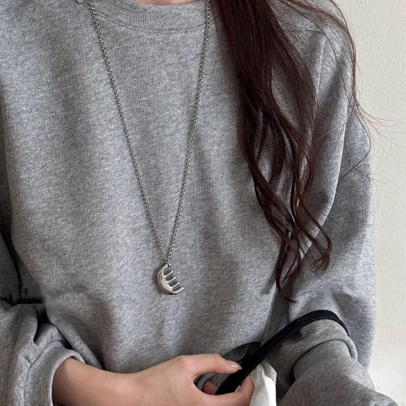 Fashion Silver Color Comb Pendant Necklace for Women Punk Adjustable Long Sweater Chain Necklace Hanging Neck Jewelry Accessorie