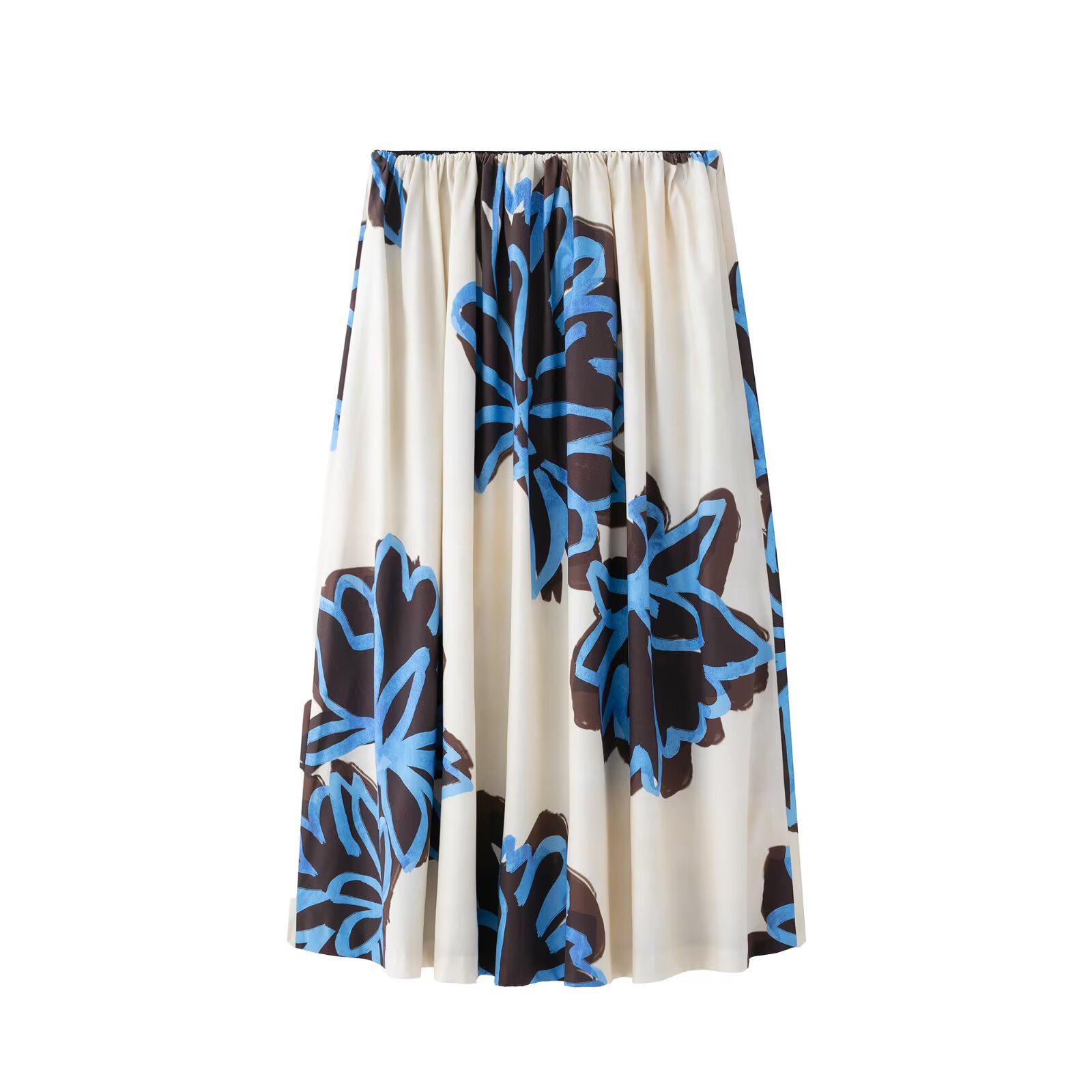 

Весна 2025 Женская универсальная миди-юбка в европейском и американском стиле Extra Small