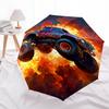 Monster Truck Themen-Reiseregenschirm mit 8 Speichen, Automatisches Öffnen und Schließen, Tragbares faltbares Design, Kompakter und stilvoller Schirm geeignet für