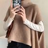 Irregular split high neck knitted pullover scarf shawl autumn and winter versatile wool scarf