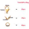 80Pcs/Set Stainless Steel Lobster Clasp Jump Rings Connectors Clasp Crimp End for Bracelet Necklace Chains DIY Jewelry Making