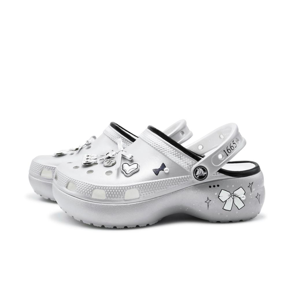 Crocs Classic Platform Clog Clogs Women's Ballet Silver