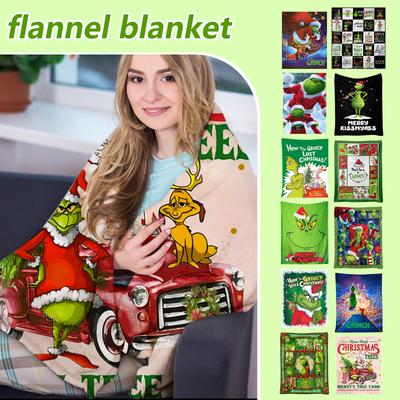 Gedruckte Flanelldecke ist dick und warm für Weihnachten, geeignet für ältere Menschen und Kinder, um sich im Winter warm zu halten