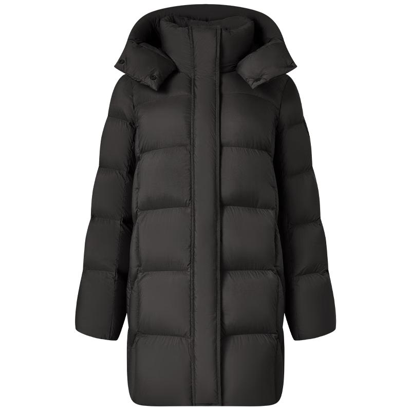 Tanbor Damen-Daunenjacke mit abnehmbarer Kapuze, mittellang