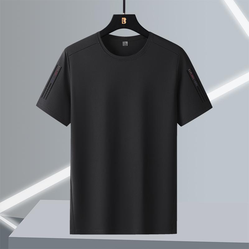T-shirt Men's Short-sleeved Ice Silk Large Size Round Neck Quick-drying Stretch Short-sleeved T-shirt L-7XL