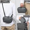 Hakuba Varech Gadget Pouch M180 Inner Case Water-Resistant Gray 180° Opening Lightweight with Shoulder Strap and Handle PC Accessories Small Items
