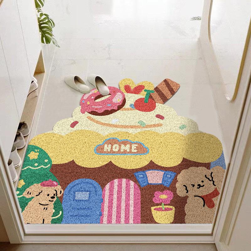 Cartoon Irregular Silk Mat Door Scraping Dirt Can Cut The Foot Mat Wear-resistant Anti-slip Door Mat