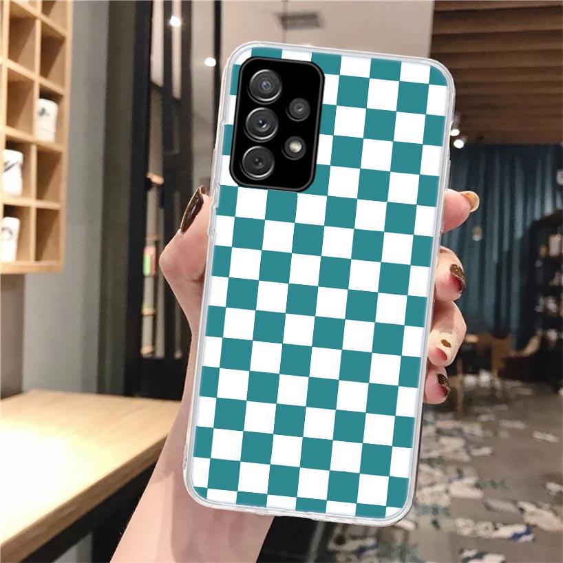 Retro Classic Chess Board Grid Phone Case For Samsung Galaxy A56 A55 A54 A53 A16 A15 A14 A13 A36 A35 A34 A33 A26 A25 A24 A23 A05