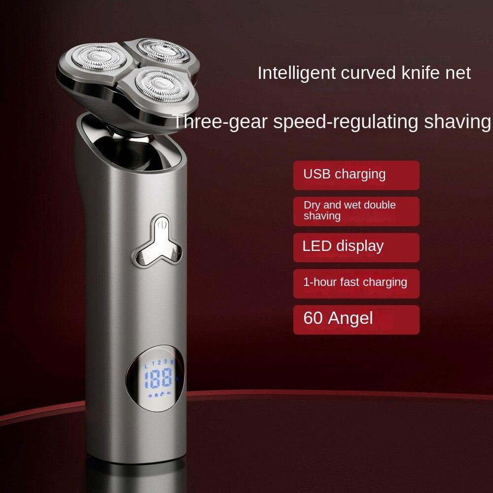 

Умная роторная электробритва, перезаряжаемая 3D плавающая бритва, мытье всего тела, мужской нож для бороды, черная технология