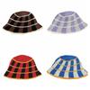 Crochet Striped Bucket Hat Thermal Panama Hat Casual Cold Cap  Beach