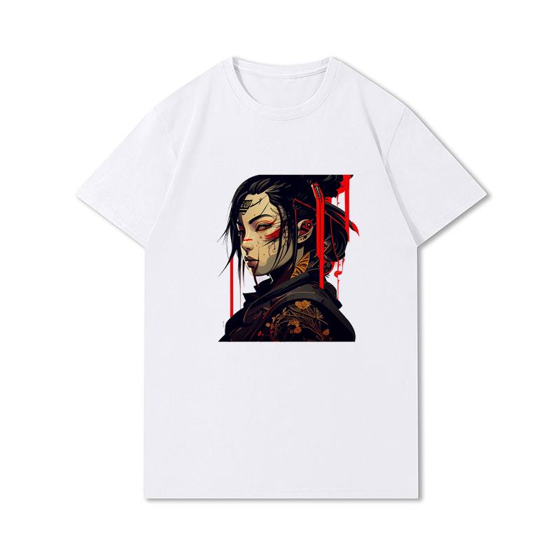 Tricouri 100% bumbac de vară pentru bărbați Vintage Samurai Retro Japanese Gaming 2077 Art Gam Printed Casual Top Tricouri