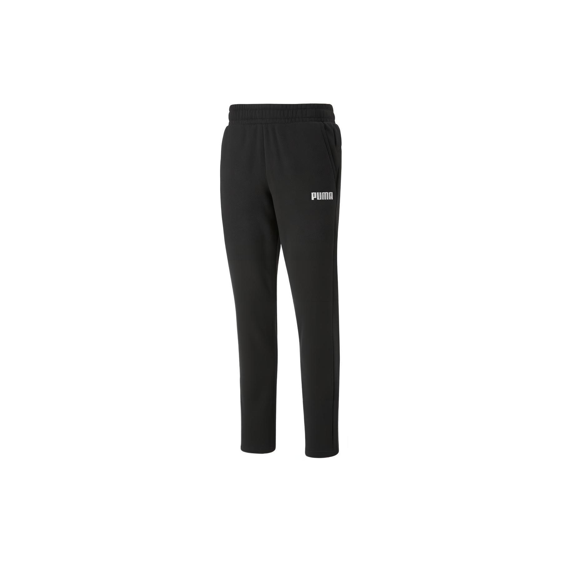 PUMA Solid Color Elastic Waist Mid Rise Straight Leg Knit Sports Pants Men bottoms Black 84723501 XS