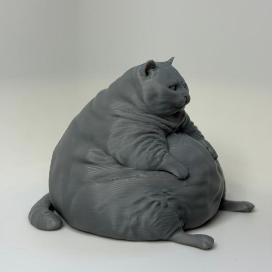 Adorno de Gato Duradero Figurina Gordita Impresa en 3D, Estatua Moderna Sentada para Modelo Decorativo Decoración de Escritorio, Adorno Coleccionable con Forma de Animal, Regalo para Amantes