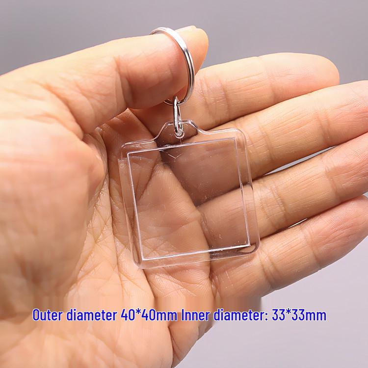 Acrylic Mini Transparent Photo Frame Keychain and Bag Pendant - Round & Square Blanks