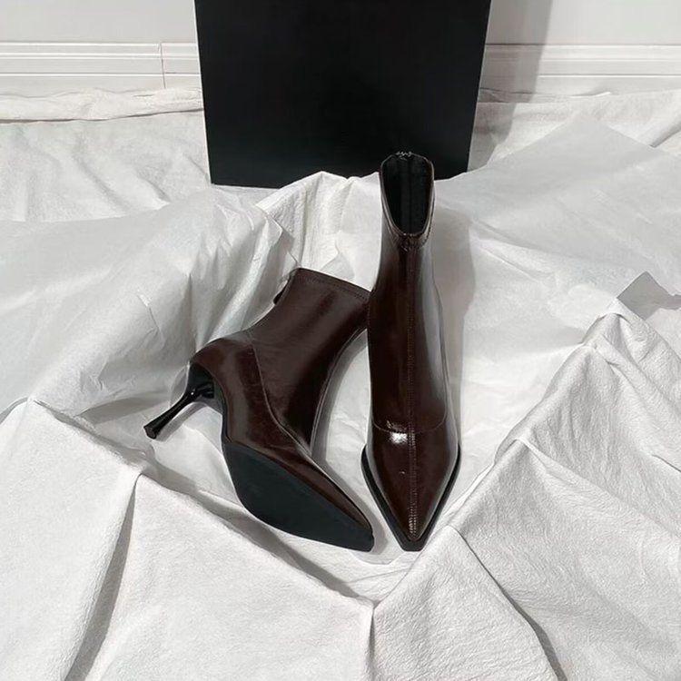 Increase Temperament Trend Thin Boots Women Pointed Short Tube Thin High Heel Short Boots