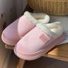 New solid color thick-bottomed shit-stepping slippers autumn and winter couples home velvet warm and non-slip cotton slippers