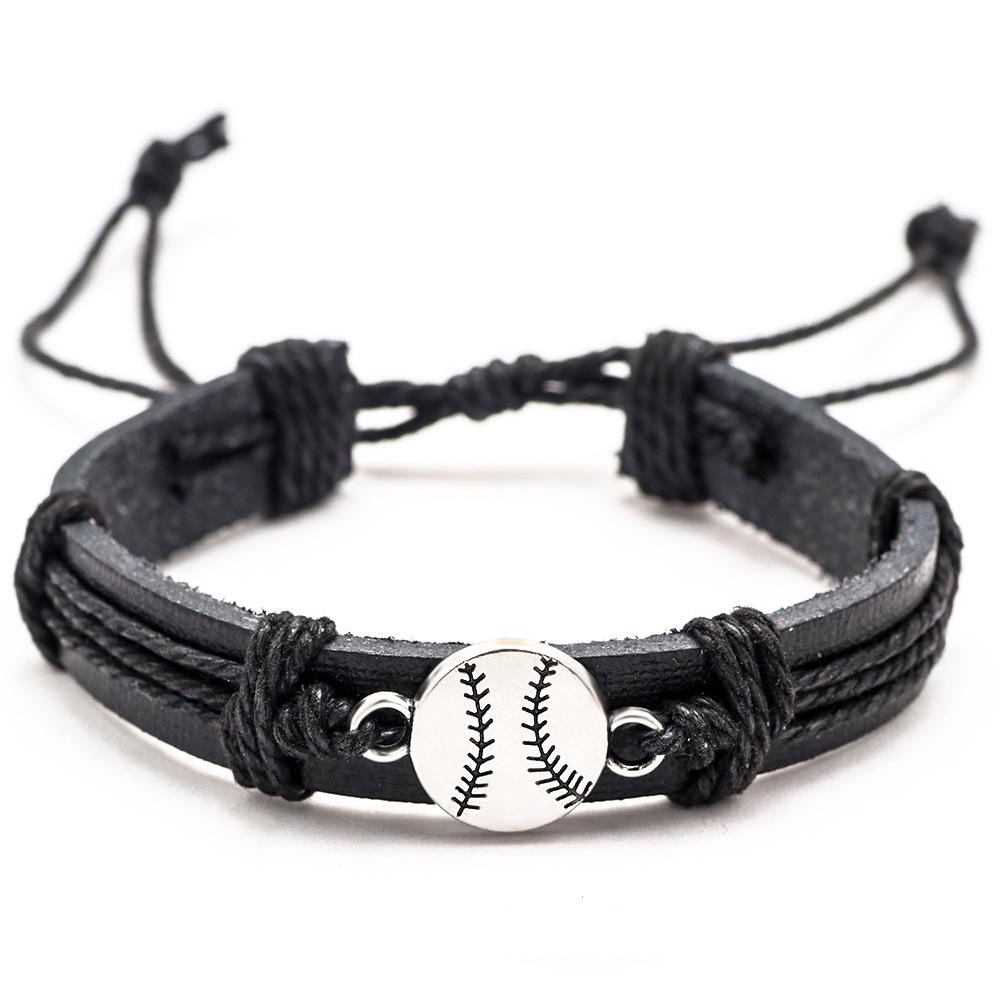 Leather Bracelet Basketball Baseball Football Softball Sports Leather Bracelet
