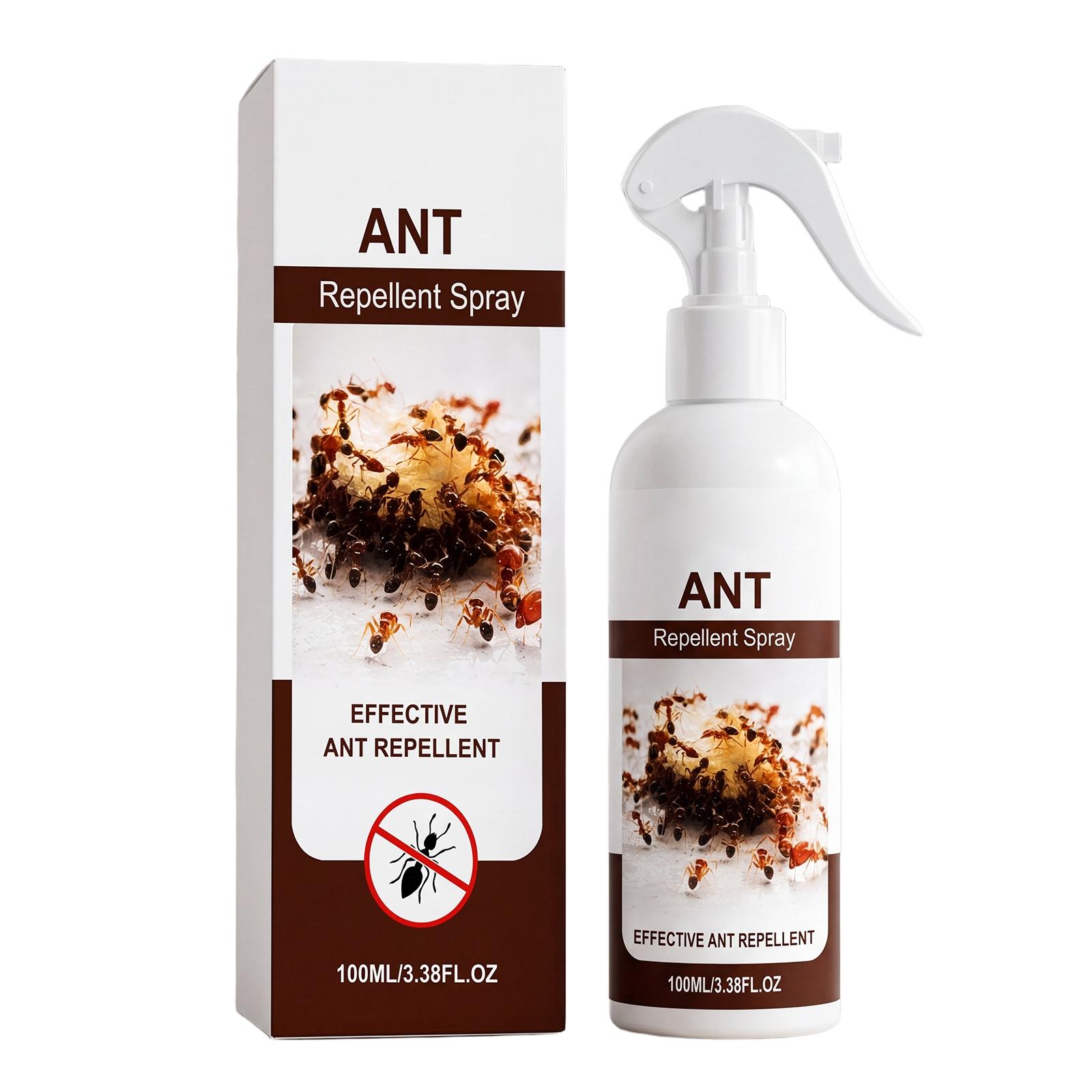 Ant Repellent Spray Effective Insect Deterrent for Indoor and Outdoor Use Easy Spray Bottle Application Safe Formula 100ml 3 38FL OZ One Size