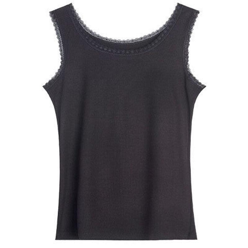 Fashion Summer Women's Lace Side Camisole Threaded Large Size Slim Fit Wearing A Bottoming Shirt Sleeveless Vest