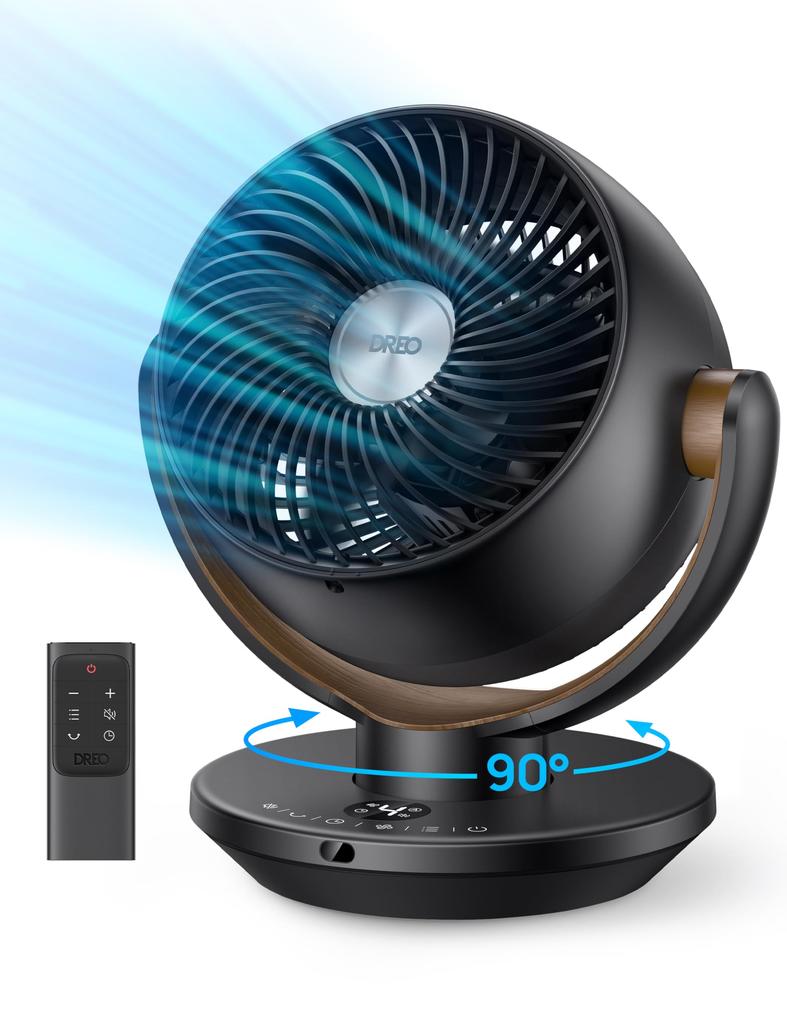 Dreo Fans for Home Circulator Fan in Manual Up and Down Automatic Swing Powerful Airflow Airflow Adjustment Quiet Remote Control 8H Timer Automatic