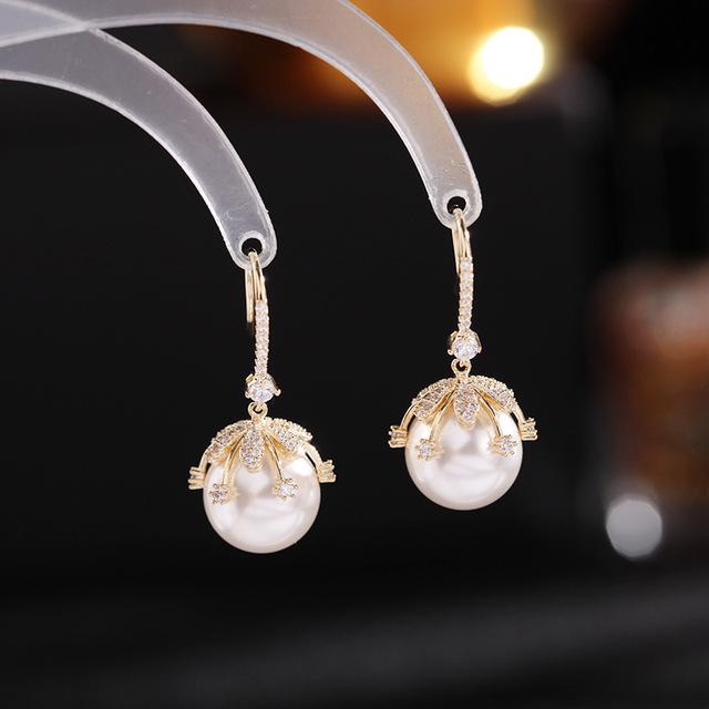 

Модные жемчужные серьги для женщин, дизайнерские бусины из кубического циркония