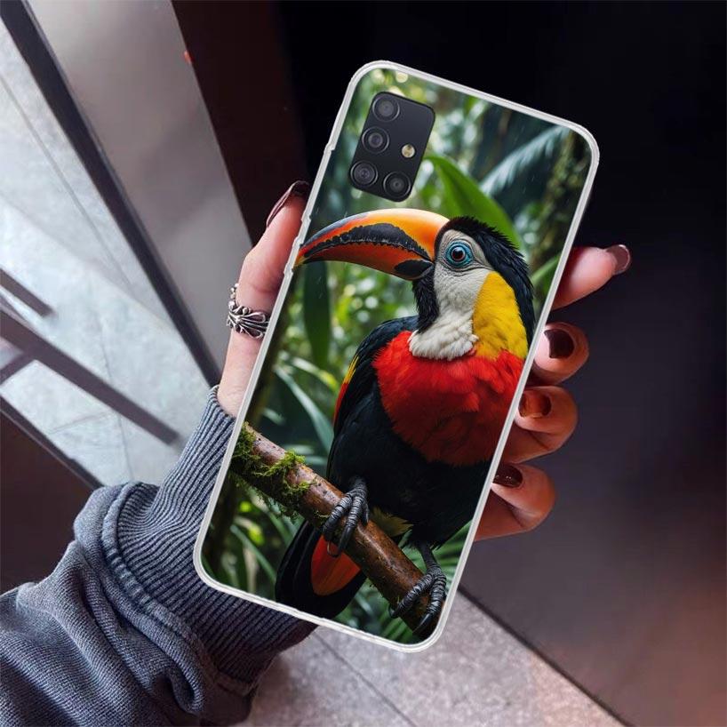 

Tropical Toucan Phone Case For Samsung Galaxy A52 A51 A50S A32 A22 A12 A02S A72 A71 A31 A70 A30S Note 20 Ultra 10 Plus S10 Galax Samsung Note 10