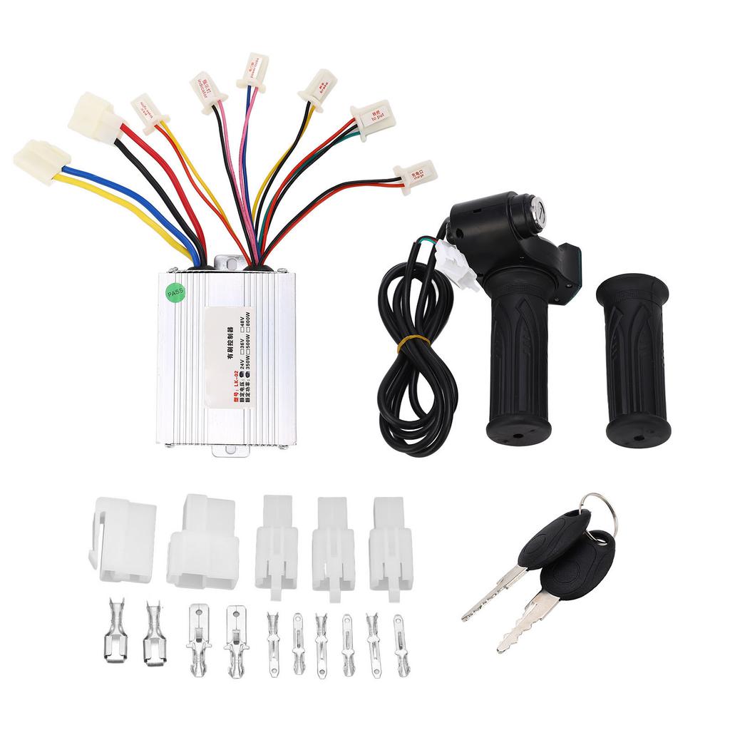 Brush Controller Throttle Grip Kit Good Heat Dissipation Electric Bike Controller Kit 24V 350W