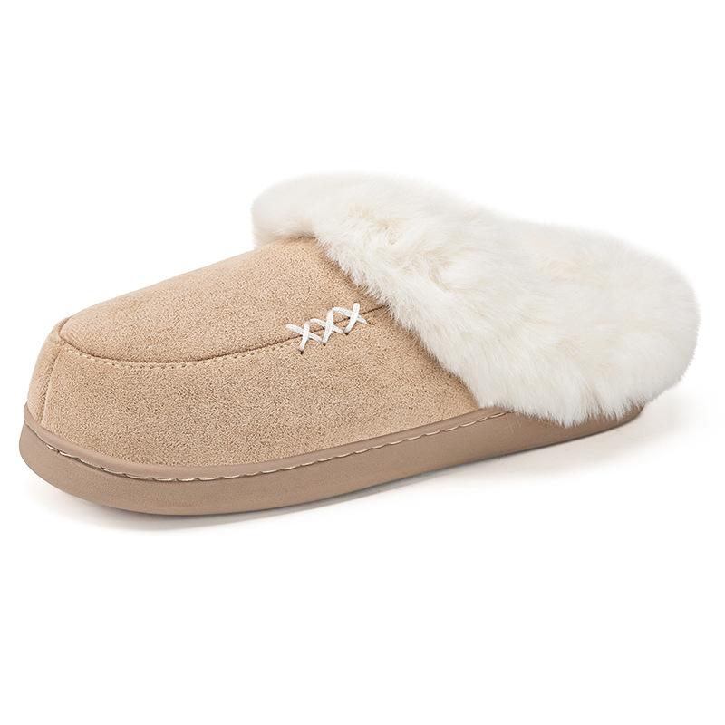 Hairy Slippers for Women, Winter New Style, Warm and Comfortable Home Slippers with Thick Cotton and Velvet Added