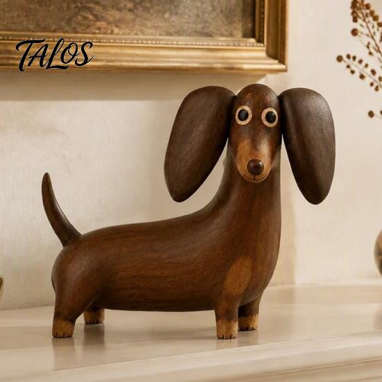 Small Dog Sculptures for Home Retro Dachshund Figurine, Cute Puppy Statue, Minimalist Desktop Ornament, Stable Plastic Animal Statues Decorative