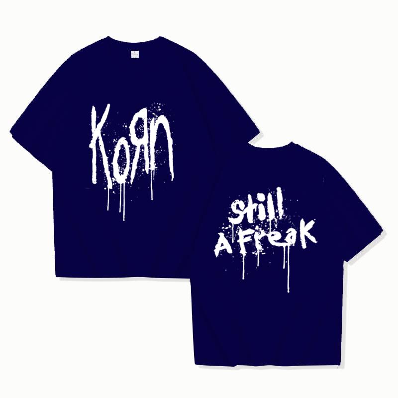 Korn Music Concert Rock Band World Tour Pure Cotton T-shirt Personalized Street Versatile 2025 Summer Fashion T-shirt