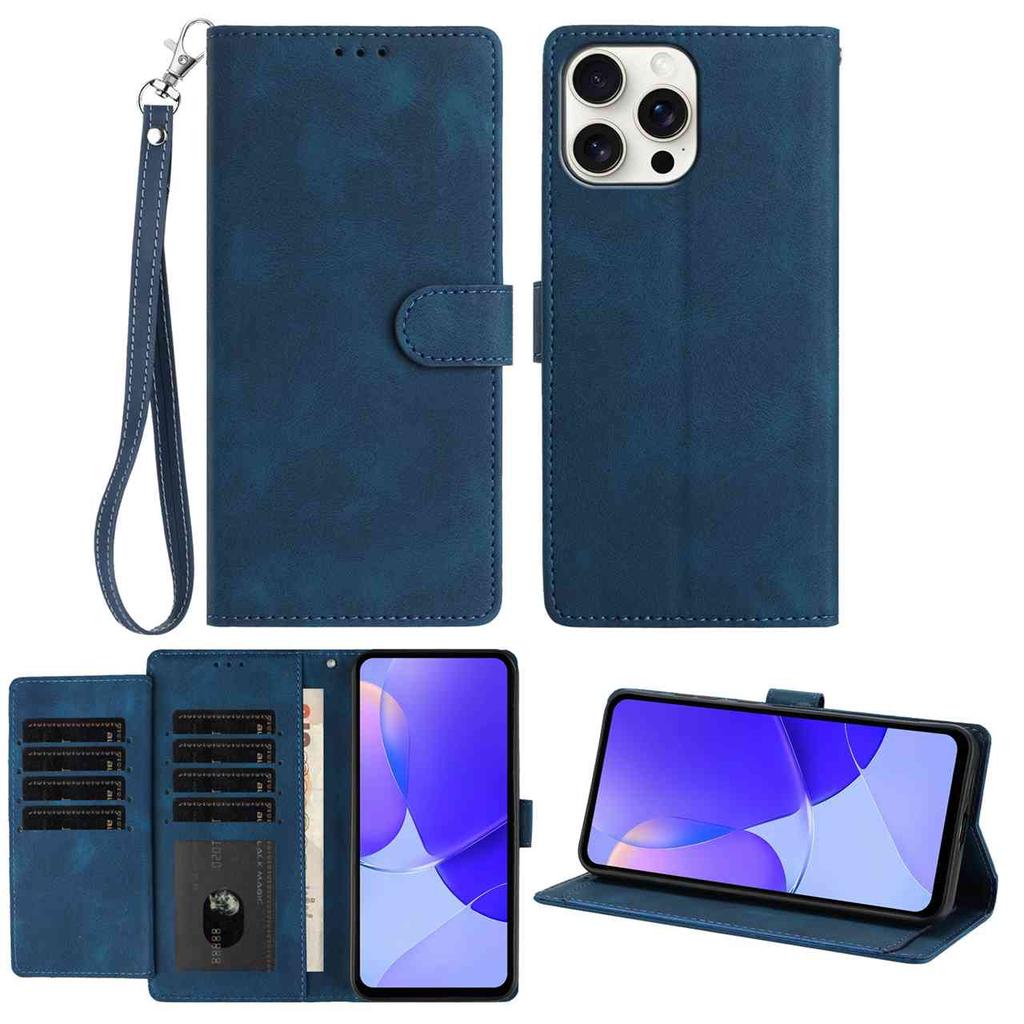 For iPhone 7-17 Wallet Style Frosted Leather Phone Case, Multi-Card Slots & Stand, Shockproof Protective Cover (8 Colors)