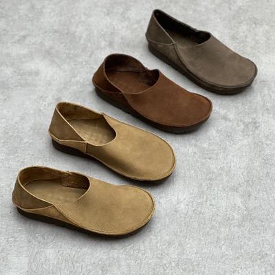 Mocassini Vintage in Pelle da Donna: Punta tonda, Piatto, Comodo, Versatile, Indossabile in due modi