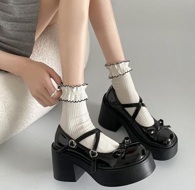 Lolita Schuhe Frauen Japanischen Stil Mary Jane Schuhe Frauen Vintage Flache High Heels Chunky Plattform Schuhe Cosplay Weibliche Sandalen