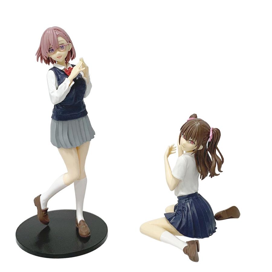 10cm 2.5-jigen Yuuwaku Anime Figure Sitting Tachibana Mikari Action Amano Ririsa Figurine Collection Model Toys PVC no Poseable Articulated Scale