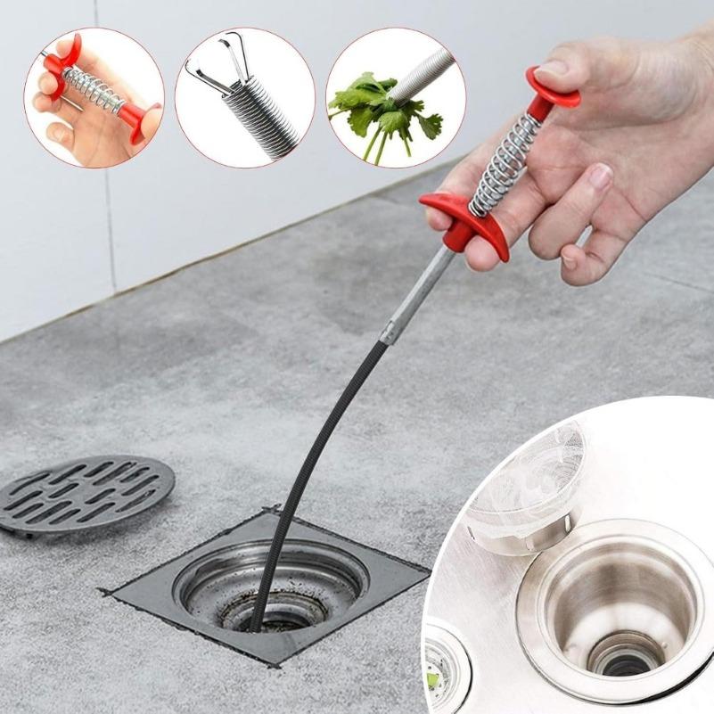 Drain Clog Remove Tool With 4 Claws Bendable Hose Pickup Reaching Assist Tool for Home and Kitchen Sink, Drains, Toilet