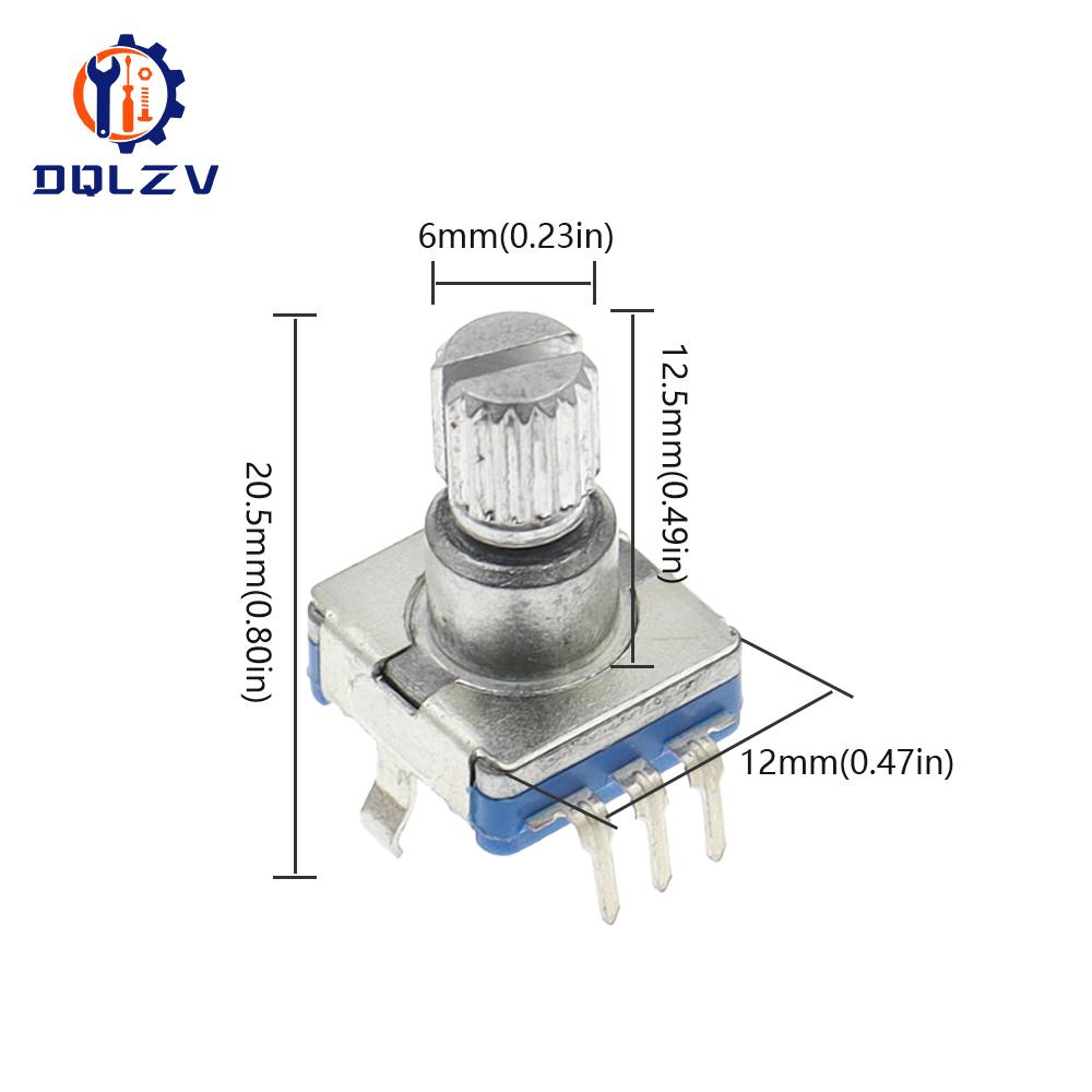 20 Position 360 Degree Rotary Encoder EC11 w Push Button 5Pin Handle Long 12MM With A Built In Push Button Switch