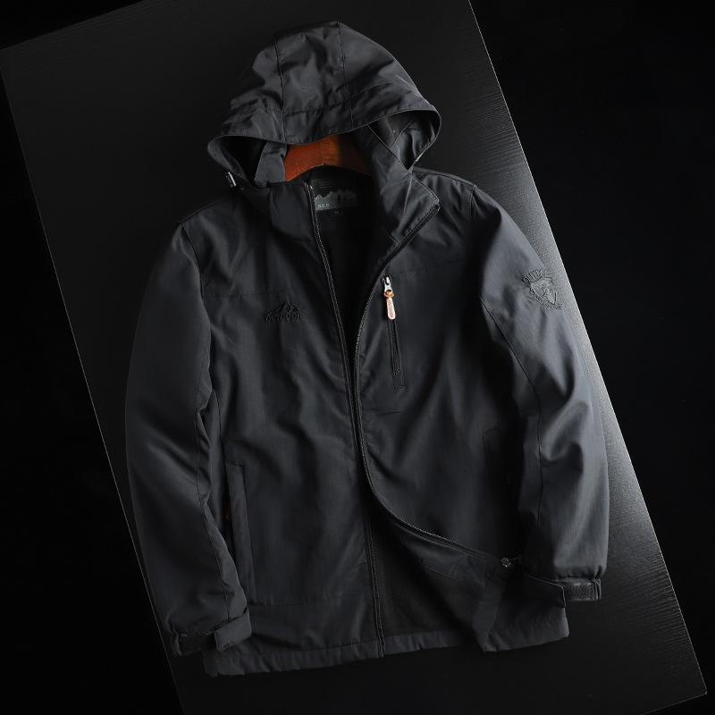 

Куртка из флиса и хлопка Термокуртка Повседневная Верхняя Ветрозащитная и Водонепроницаемая 5XL чёрный