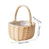 Blumenkorb Handgeflochten Mini Weidenkorb Rattan Körbe mit Griff Retro Aufbewahrungsbehälter für Hochzeit Zuhause Küche