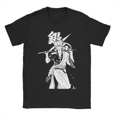 Gintama GINTOKI 100% Cotton T Shirt For Adult Summer  Streetwear T Shirts O Neck Leisure Tees Oversized Design Tops