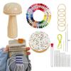 DIY Crafts Sock Darning Kit Egg/Mushroom Shaped Weaving Loom Darning Egg for Socks 50 Color Threads Wooden Base Weaving Loom Kit