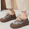 Women's Winter Slip On Comfortable Embroidered Flower Cotton Shoes  Warm Non-slip and Wear-resistant Snow Boots